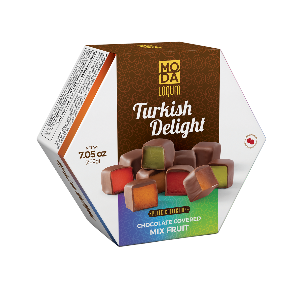 Moda Loqum, Petek, Chocolate Covered Mix Fruit, 7.05oz (200g)