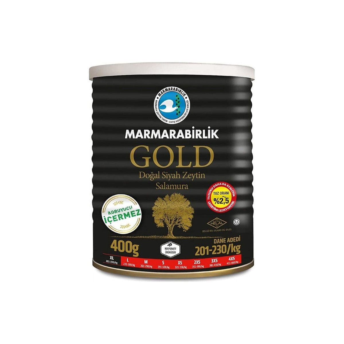 MB GEMLIK BLACK OLIVES GOLD XL 400GR CAN