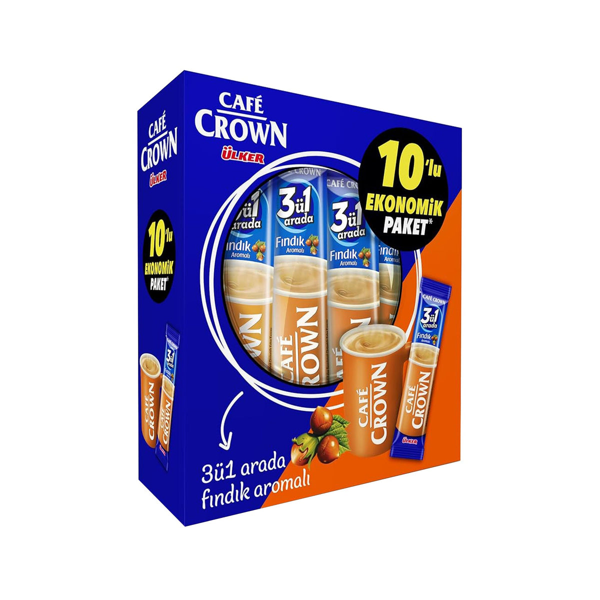ULKER CAFE CROWN HAZELNUT 3 IN 1 10 PACK