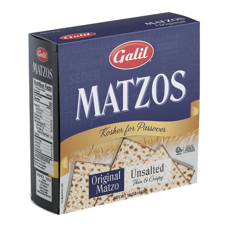Galil original matzos, unsalted, 1 lb box