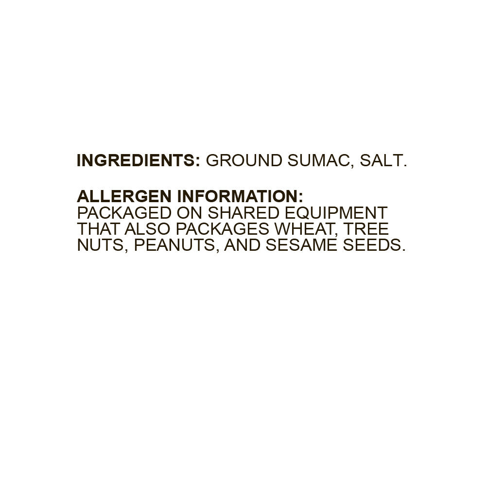 Ziyad Sumac 12 oz pack, ingredients