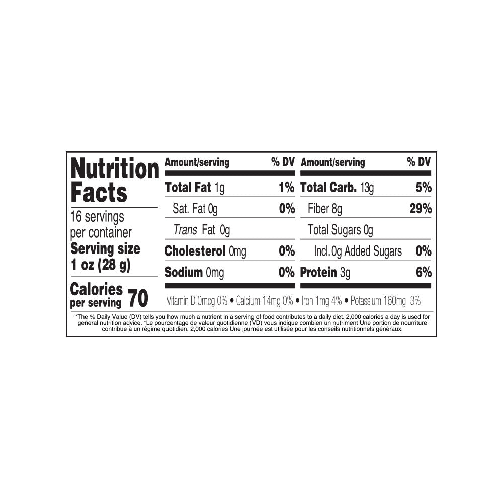 Ziyad Freekeh 16 oz bag, nutrition facts label