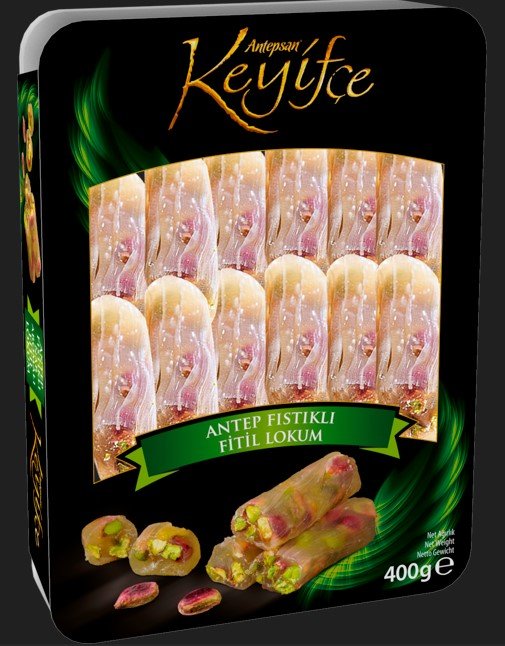Keyifce Turkish Delight Roll with Pistachio 12.3 oz (350g) Classic