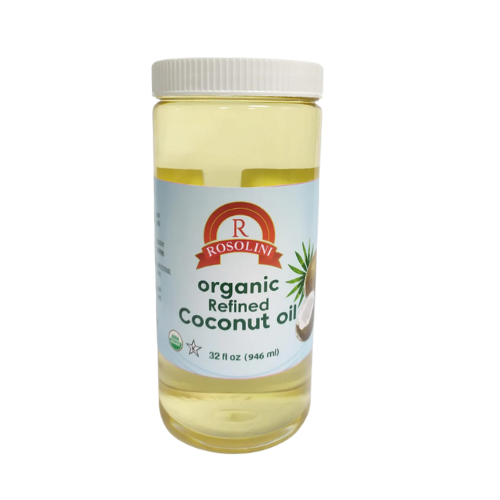 Rosolini Organic Refined Coconut Oil 32 fl oz (946 ml) Kitchen Jar
