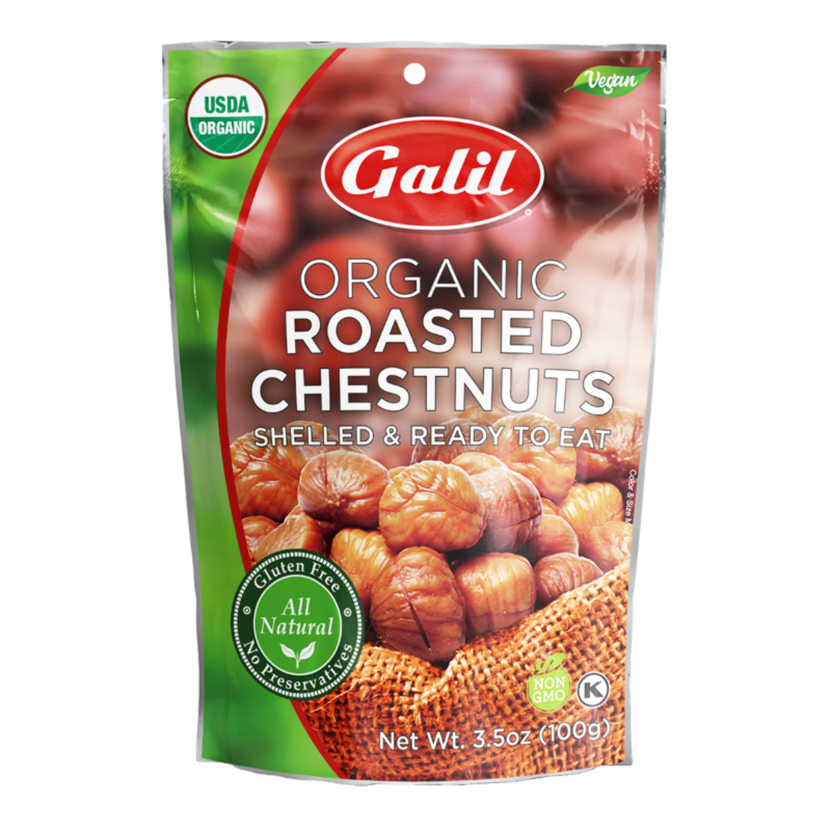 Galil Organic Roasted Chestnuts, Peeled & Ready to Eat