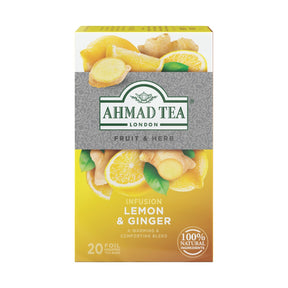 Ahmad Tea Lemon Ginger Herbal Tea 34 g - front of pack