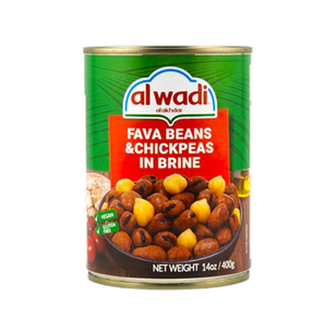 Al Wadi Fava Beans & Chickpeas in Brine 396 g - front of pack