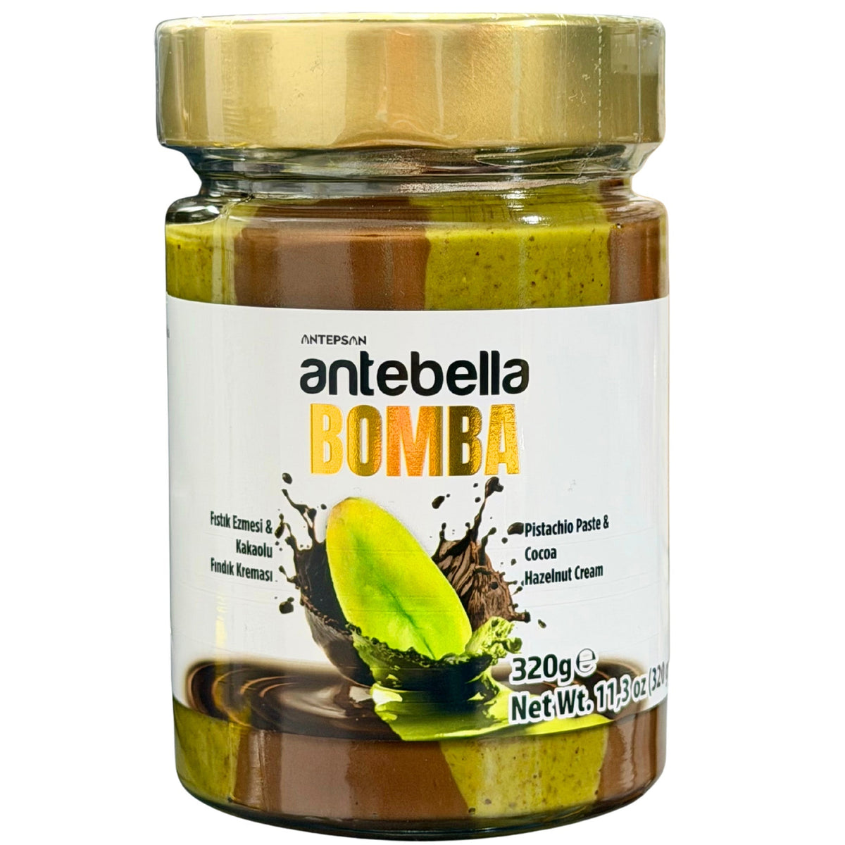 Antebella Bomba Pistachio & Chocolate Spread 70% Pistachio 11.3 oz (320 g)