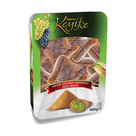 Keyifçe Antep Fıstıklı Pekmezli Özel Pestil pistachio fruit leather, 400 g tray pack