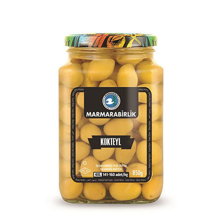 Marmarabirlik Kokteyl green olives, 4XL, whole, 141-160 per kg, 850 g glass jar