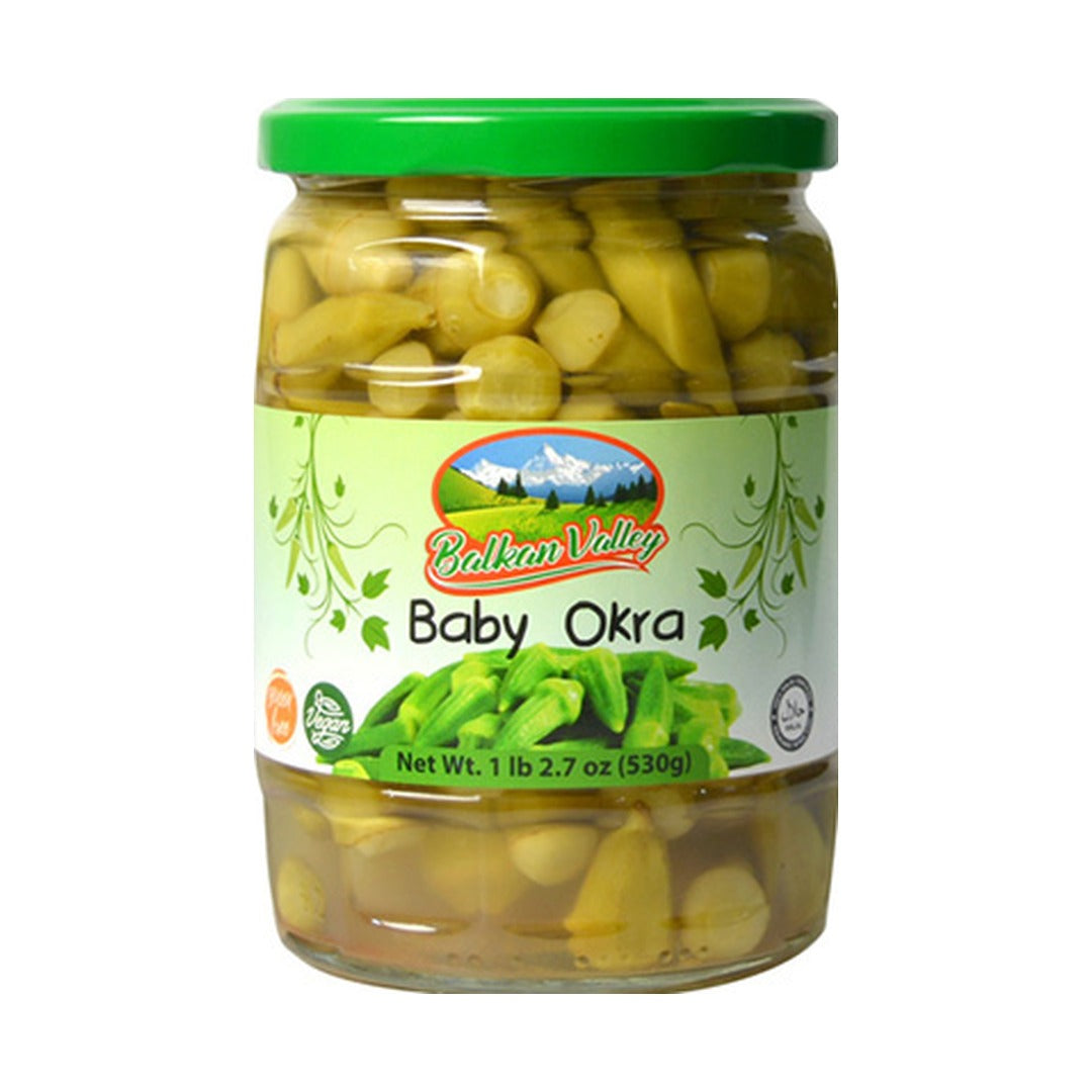 Balkan Valley Baby Okra in Brine 530 g - front of pack