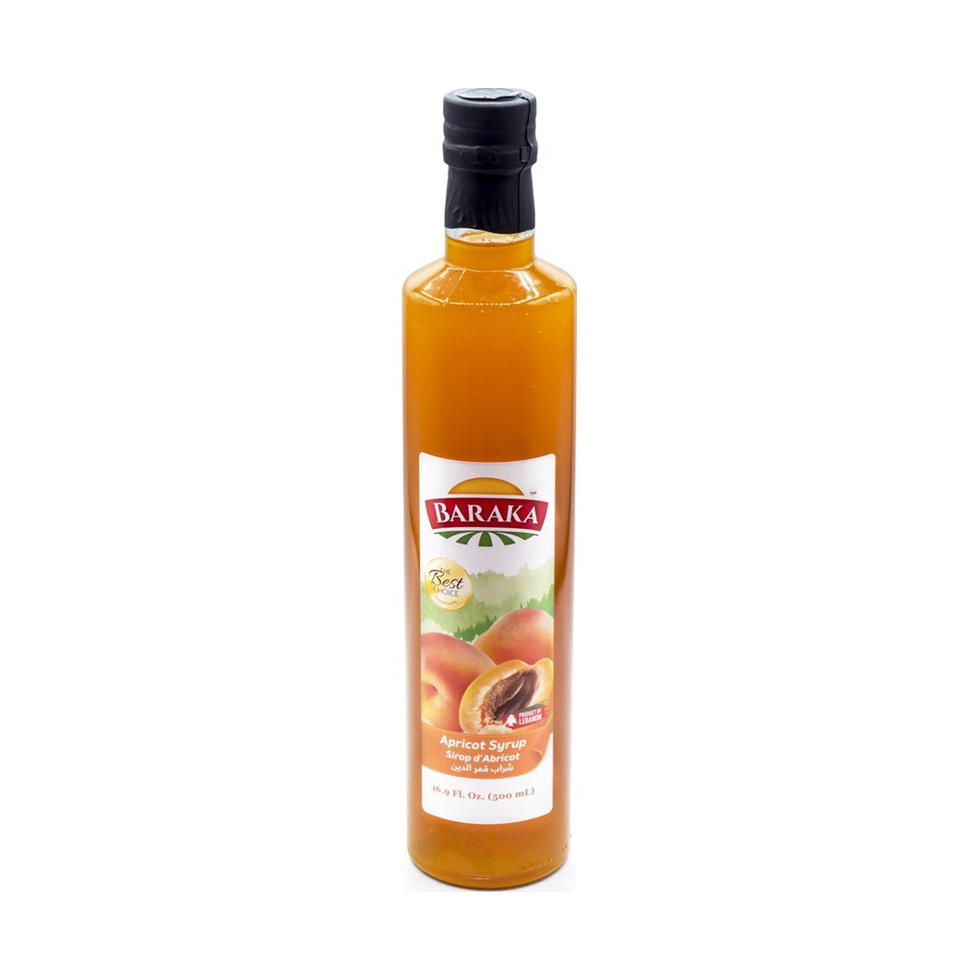 Baraka Apricot Syrup Drink Bottle Kamareddine 500 ml - front of pack