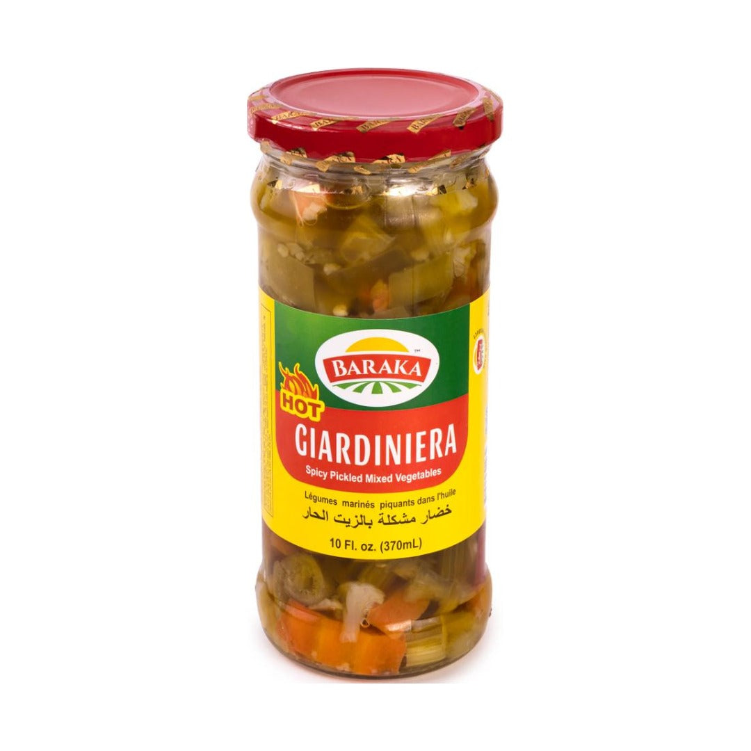 Baraka Hot Giardiniera Marinated Vegetable Mix 370 ml - front of pack