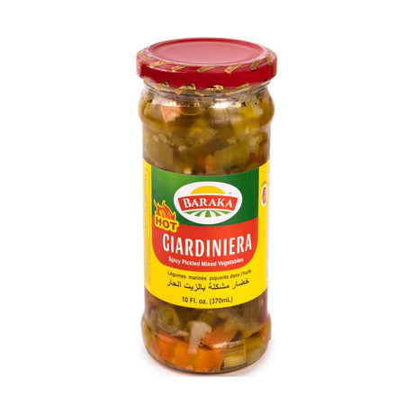 Baraka Hot Giardiniera Marinated Vegetable Mix 370 ml - front of pack