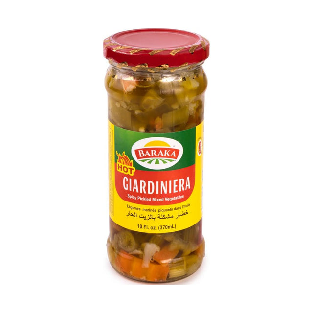 Baraka Hot Giardiniera Marinated Vegetable Mix 370 ml - front of pack