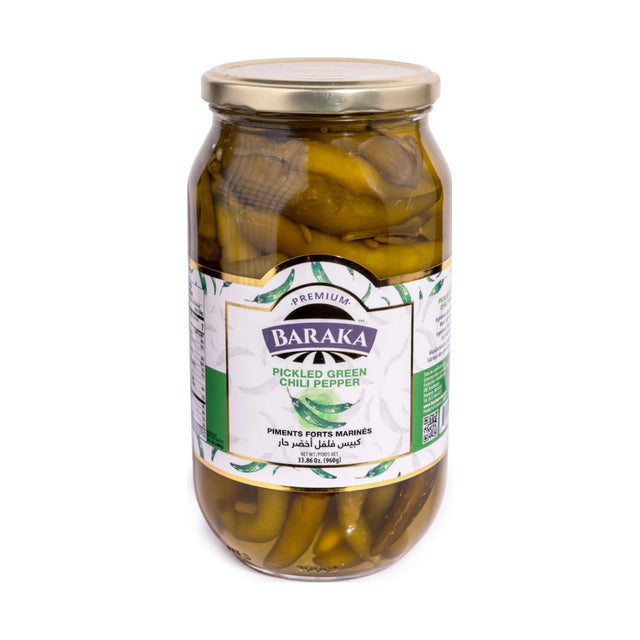 Baraka Premium Pickled Green Chili Pepper 960 g - front of pack