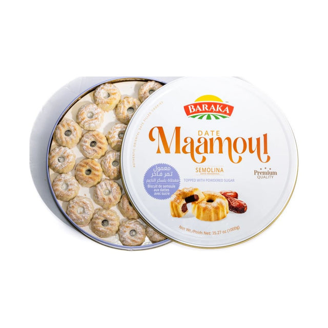 Baraka Semolina Date Maamoul with Icing Round 1 kg - front of pack