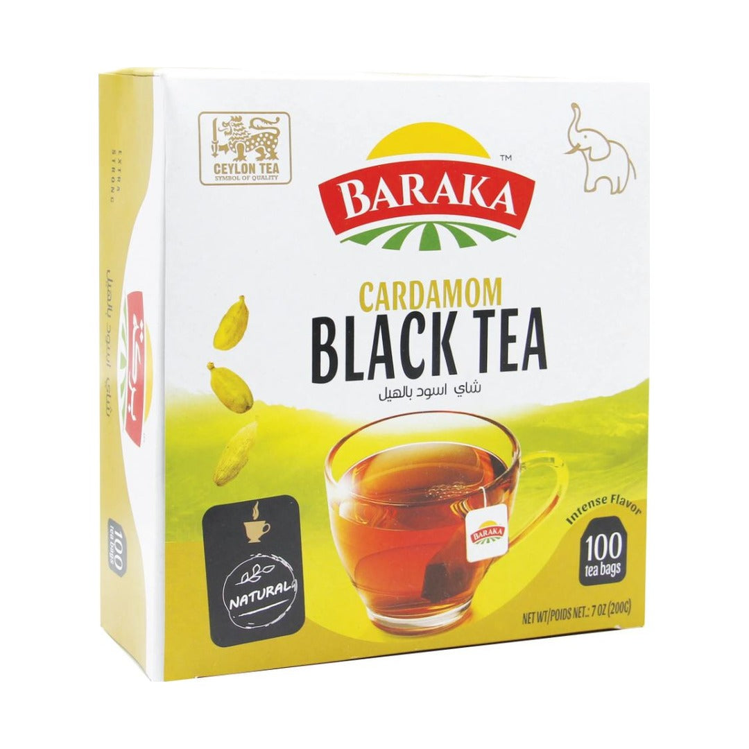 Baraka Tea Cardamom Black Filter Bags 200 g - front of pack