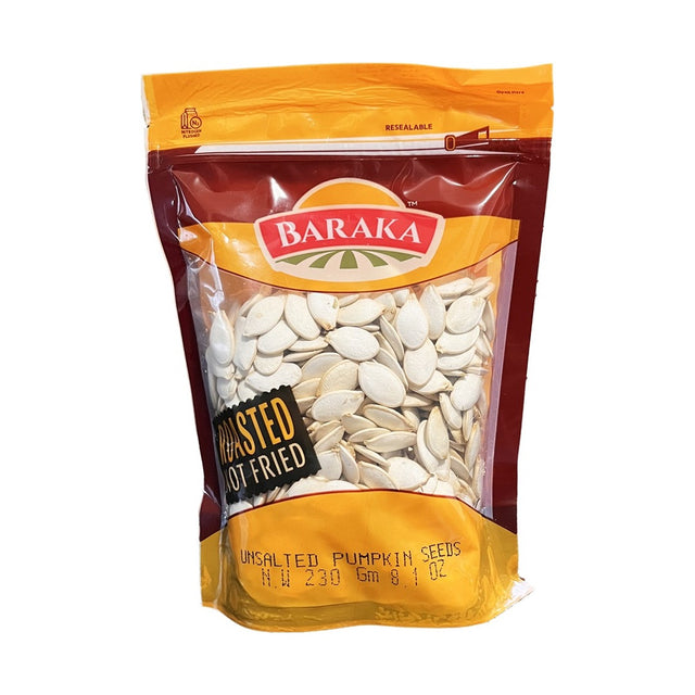 Baraka Unsalted Pumpkin Seeds 230 g - front of pack