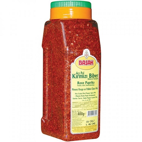 Basak Hot Scaled Red Pepper (Pul Biber) 400Gr - front of pack