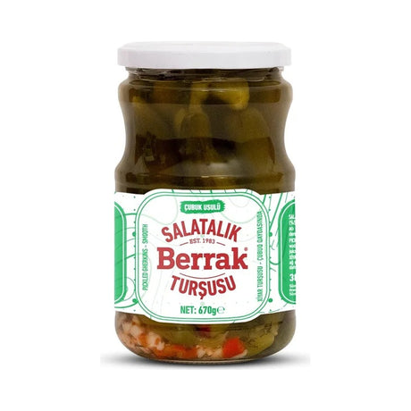 Berrak Çubuk Usulü Pickled Gherkins (Smooth), 720 ml glass jar