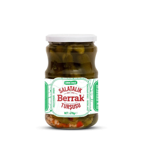 Berrak Çubuk Usulü Pickled Gherkins Smooth 670 g - front of pack