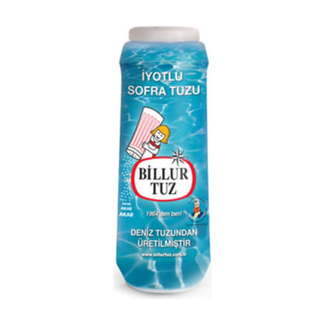 Billur iodized table salt (Iyotlu Sofra Tuzu), 500 g shaker bottle