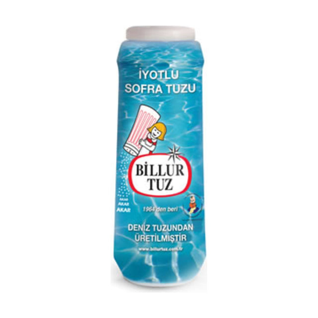 Billur iodized table salt (Iyotlu Sofra Tuzu), 500 g shaker bottle