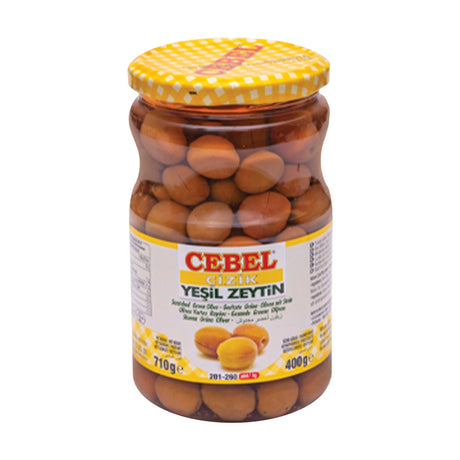 Cebel Scratched Green Olives (jar), 400 g