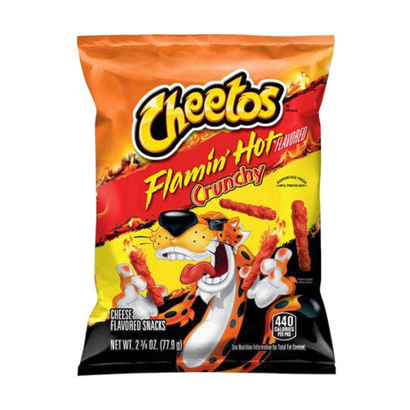 Cheetos Cheese Flavored Snacks, Flamin' Hot Flavored, Crunchy, 2.75 oz