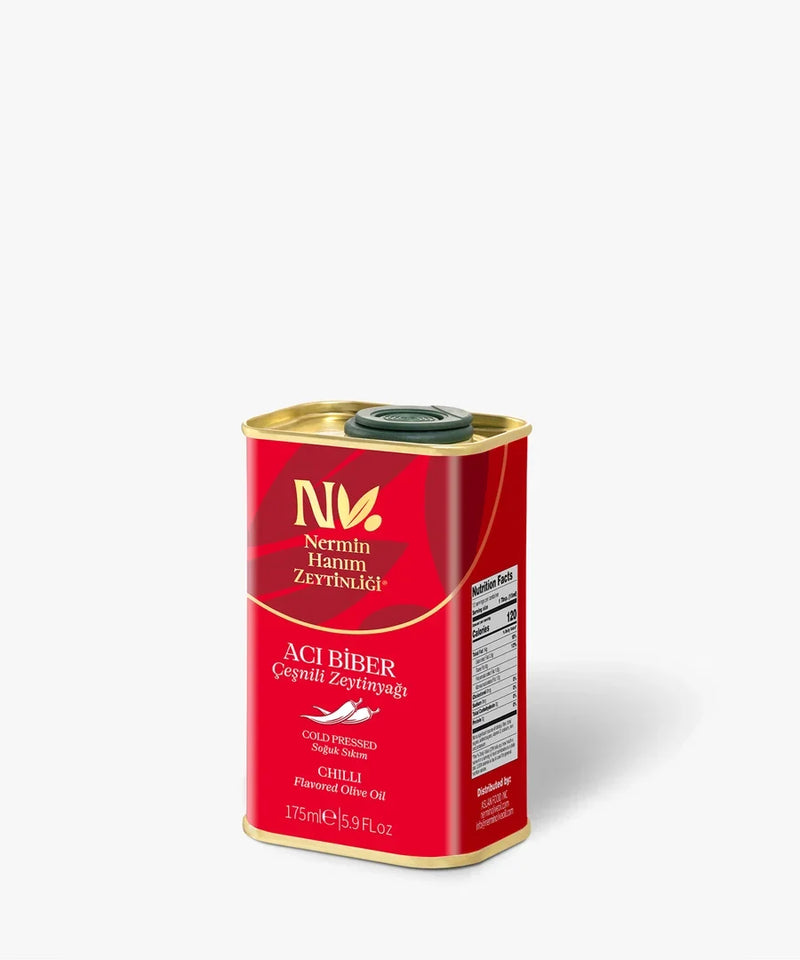 Premium Chili Infused Olive Oil - Nermin Hanim Artisan Spicy Cooking Oil, 5.9 Fl Oz (175ml)