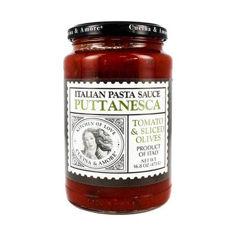 Cucina & Amore Olive Pasta Sauce Puttanesca 476 g - front of pack