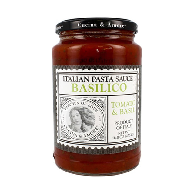 Cucina & Amore Tomato with Basil Pasta Sauce Basilico 453 g - front of pack