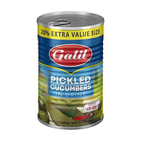 Galil Mini Cucumber Pickles in Brine 18-25 Count, 650 g