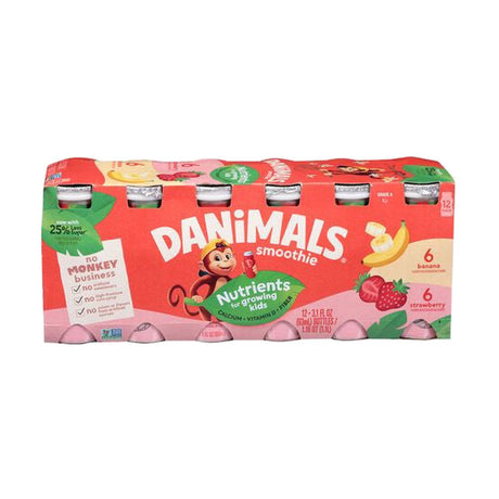 Danimals Banana/Strawberry Smoothie, 12 x 3.1 fl oz