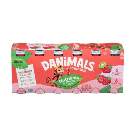 Danimals Strawberry Kiwi/Strawberry Smoothie, 12 x 3.1 fl oz
