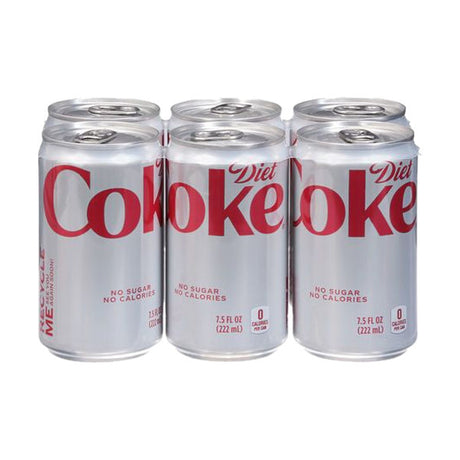 Diet Coke Soda, 6 Pack, 6 x 7.5 fl oz