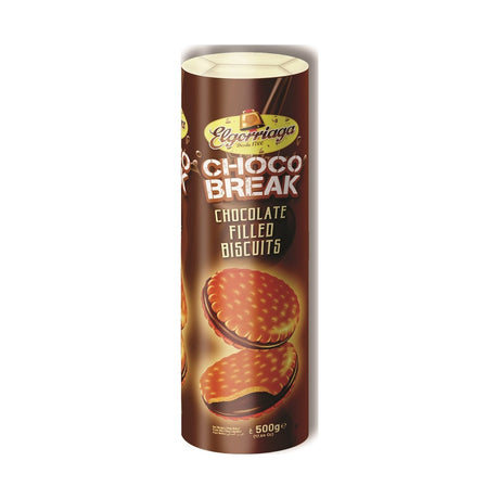 Elgorriaga Chocobreak Cocoa Biscuit with Chocolate Cream 500 g - front of pack