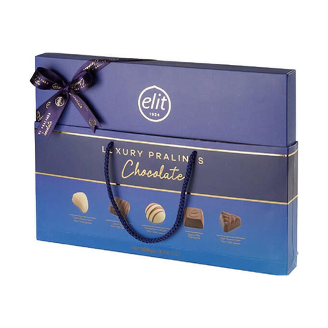 Elit Gourmet Luxury Pralines with Bag Blue 228 g - front of pack