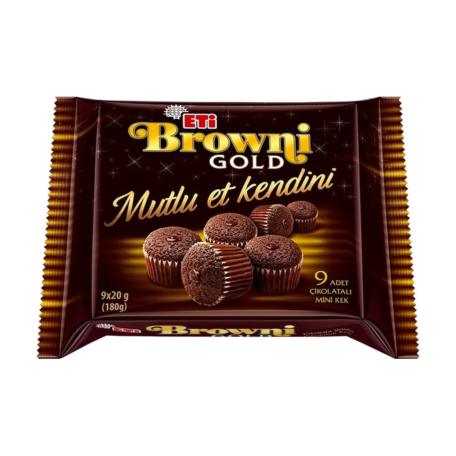 Eti Browni Gold mini chocolate cakes, 9 x 20 g (180 g)