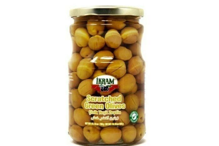 Ikram Scratched Green Olives - 400 Grams