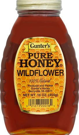 Gunter's Honey, Pure, Wildflower - 16 Ounces