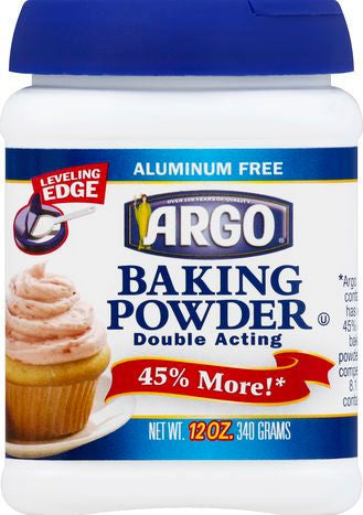 Argo Baking Powder, Double Acting - 12 Ounces