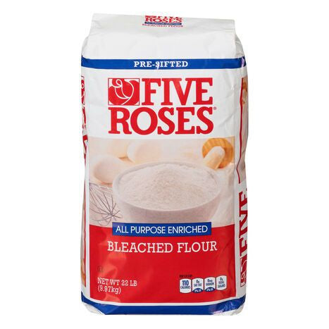 Five Roses Bleached Flour, All Purpose Enriched, Pre-Sifted - 22 Pounds