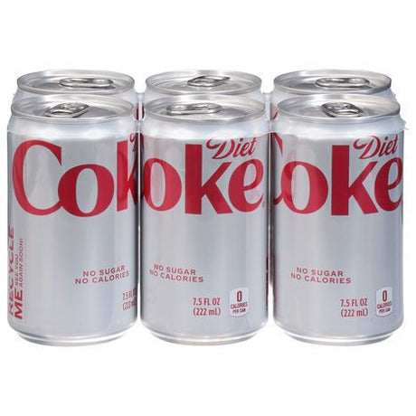 Diet Coke Soda, 6 Pack - 6 x 7.5 Fluid Ounces