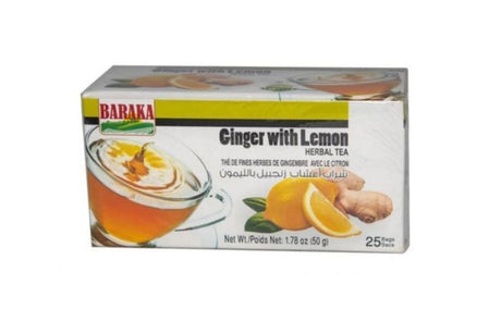 Baraka Ginger With Lemon Herbal Tea - 25 Tea Bags