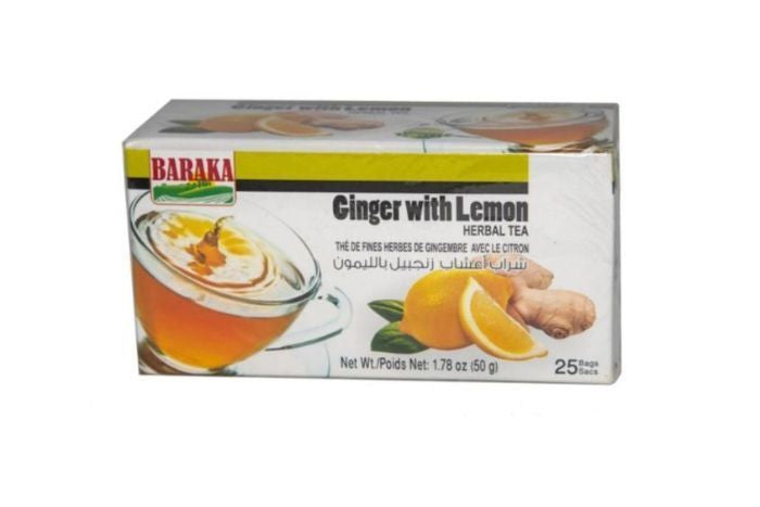 Baraka Ginger With Lemon Herbal Tea - 25 Tea Bags