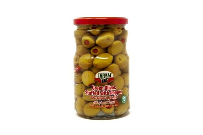 Ikram Green Olives Stuffed with Pepper - 700 Grams