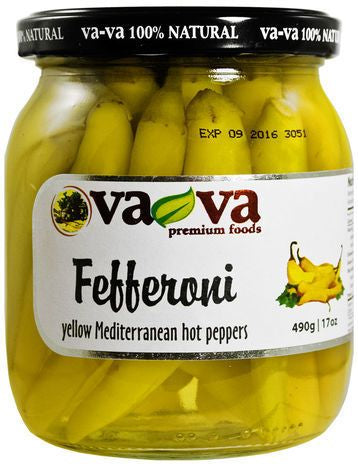 Vava Fefferoni Hot Yellow Peppers - 490 Grams