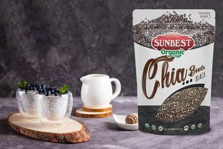 Sunbest Organic Black Chia Seeds - 16 Ounces